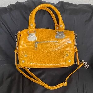 Urban Outfitters Yellow Croc-Embossed purse